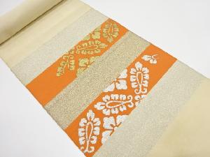 アンティーク　綴れ　横段にペイズリー模様織り出し　八寸帯地反物